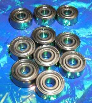 10pcs R2ZZ R2 1/8 x 3/8 x 5/32 Metal Shielded Ball Bearings