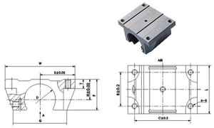 25mm Linear Bearing with Block Slide unit Open:vxb:Ball Bearings